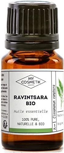MY COSMETIK - Olio essenziale di Ravintsara CT 1,8 cineolo BIOLOGICO - Da agricoltura biologica - Chemiotipizzato HEBBD/HECT - 100% puro e naturale - ECOCERT - Prodotto in Francia - 10 ml