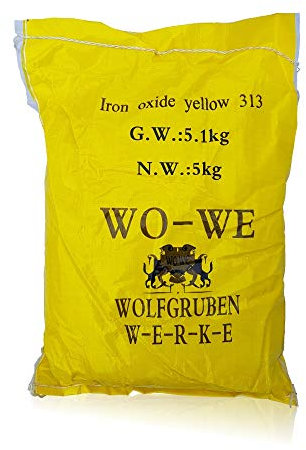 WO-WE Pigment oxyde de fer W120 Colorant pour béton, ciment, enduit - Jaune 25Kg