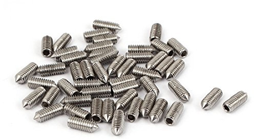 sourcingmap Vis Pointeau Conique pour Poignée de Porte Vis Sans Tête Hexagonale M4x 10mm en acier inoxydable 304 50pcs