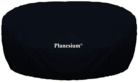 PLANESIUM Premium Sonneninsel RUND Liegeinsel Hülle Abdeckung Schutzhülle Abdeckplane Polyrattan wasserdicht atmungsaktiv Sonnenliege Gartenliege 575g/lfm (230cm Breite x 85cm Höhe, Schwarz)