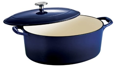 Tramontina Enameled Cast Iron Covered Oval Dutch Oven, 7-Quart, Gradated Cobalt by Tramontina