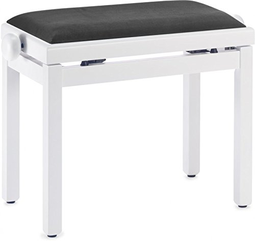 Stagg PB39 WHM VBK Klavierbank - Weiss Matt/Velour Schwarz