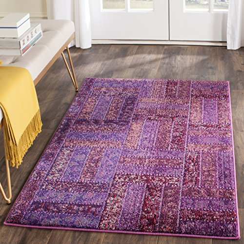 SAFAVIEH Monaco Collection Accent Rug - 3' x 5', Purple & Multi, Modern Design, Non-Shedding & Easy Care, Ideal for High Traffic Areas in Entryway, Living Room, Bedroom (MNC214L)