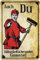 WOGEKA ART Retro Blechschild - Auch du hältst die Küche sauber - Genosse! - witziger Spruch als Geschenk-Idee zum Geburtstag Weihnachten zur Dekoration 20x30 cm Vintage-Design aus Metall 334