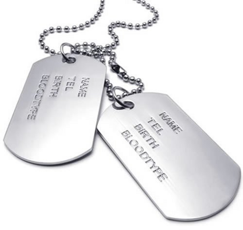 KONOV Schmuck Herren Halskette, 2 Militärischen Erkennungsmarken Armee Stil Dog Tag Anhänger mit 68cm Kette, Silber