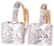 GULICX Fashion Jewellery Elegant Gold Electroplated Princess Cut Zircon Leverback Huggie Earrings Clear