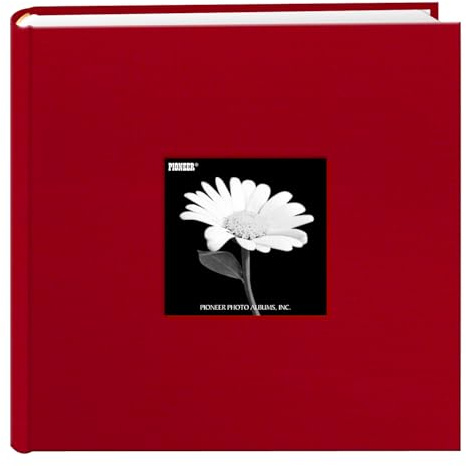 Fabric Frame Cover Photo Album 200 Pockets Hold 4x6 Photos, Apple Red