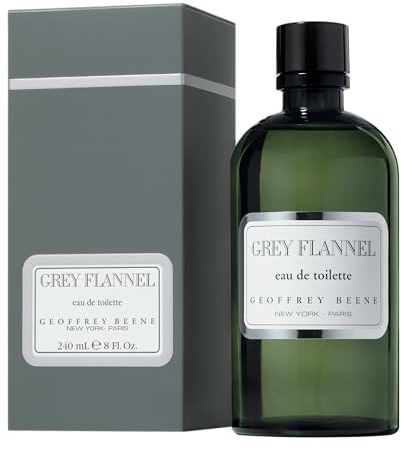 Geoffrey Beene, Grey Flannel, Vaporisateur Eau de toilette pour Homme Senteur Boisée et Orientale, Fragrance Chyprée Verte Unique, Authentique et Sophistiqué, Avec trois notes de parfum, 240 ml