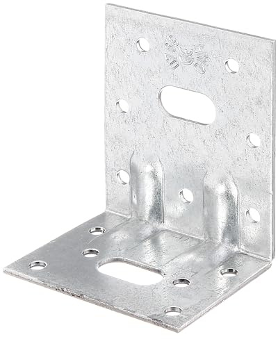 Alberts 869168 Schwerlast-Winkelverbinder mit zwei Sicken | sendzimirverzinkt | 50 x 77 x 64 mm | 50er Set
