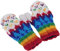 GURU SHOP Handschuhe aus Wolle, Fauster, Handgestrickte Fausthandschuhe aus Nepal, Herren/Damen, Weiß/bunt, Size:One Size