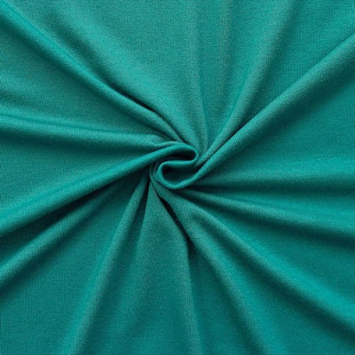 STOFFKONTOR Viskose Stretch Jersey Stoff - Öko-Tex Standard, Meterware, Petrol