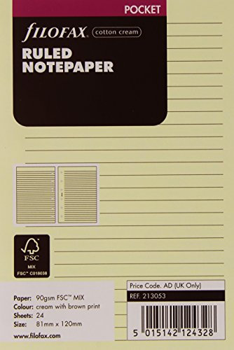 Filofax 213053 Pocket Notizpapier, blanko, cotton cream