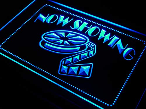 ADVPRO i650-b Now Showing Filming Film Movies Neon Light Sign Barlicht Neonlicht Lichtwerbung