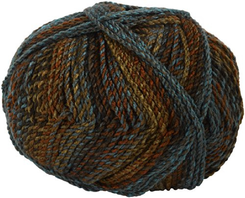 James Brett Marble Chunky Knitting Yarn 100% Soft Acrylic Wool 200g Ball (Brown & Blue Mix MC6)