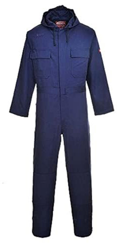 Portwest Bizweld Hooded Coverall, Size: XL, Colour: Navy, BIZ6NARXL