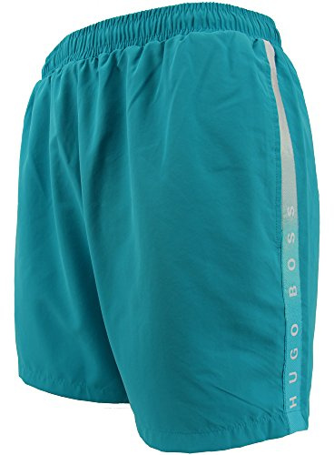 HUGO BOSS Bade Shorts M 441 türkis Aqua Blue Normale Länge mit Gesäßtasche und Innenslip