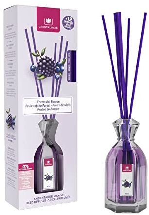 CRISTALINAS | Ambientador Mikado | Larga Duración 12 Semanas | 90ml | 0% Alcohol (Frutos del Bosque, 90ml)