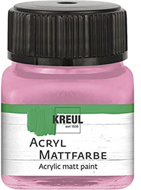 KREUL 75213 - Acryl Mattfarbe, himbeere im 20 ml Glas, cremig deckende, schnelltrocknende Farbe auf Wasserbasis, für viele verschiedene Untergründe geeignet