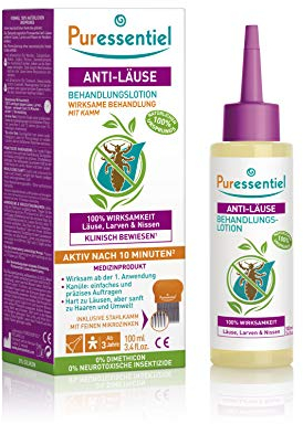 Puressentiel - Anti-Läuse - Behandlungslotion Kopfläuse Mit Kamm - Bewiesene Wirksamkeit - Enfernt Läuse, Larven, Nissen - 100 Prozent Natürlich - 100 Ml