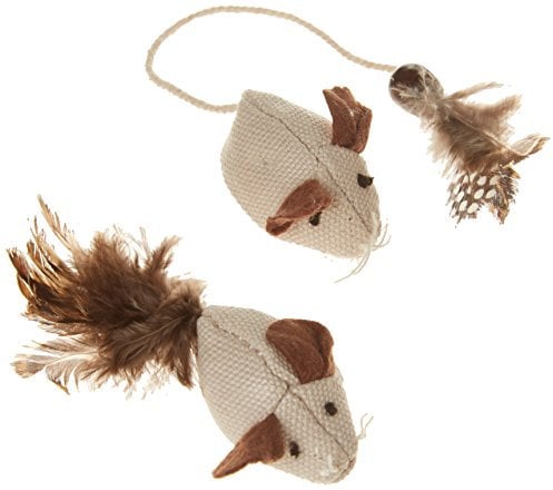 Kerbl Pet Mäuse mit Federn Nature 4,5 cm