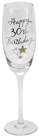 30th Birthday Stars Champagne Flute Glass Gift