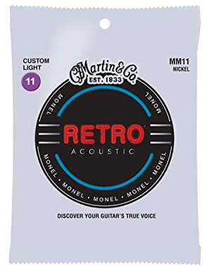 C.F Martin - Corde per chitarra acustica MM11 Custom Light (11-52), argento