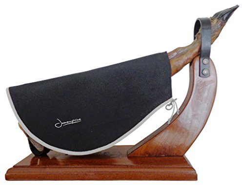 Cubre Jamón Color Negro con Borde Gris - Funda para Jamón Jamonprive - Ideal para Proteger Jamones y Paletas Serranas o Ibéricas - 40% Algodón y 60% Fibra