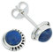 Ohrstecker 925 Silber Lapis Lazuli blauer Stein Edelstein Ohrringe echt Silber Damen Sterling Silber Stecker Geschenk(MOS-028-06)