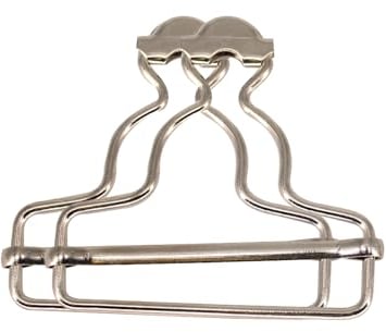Trimming Shop 42mm Silver Dungaree Buckles – Heavy-Duty Metal Clip Fasteners for Braces, Overalls, Jumpsuits, Kids' Clothing, Handbags & DIY Workwear Projects, 2pcs