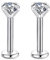 Candyfancy 16g 6mm 2/3/4mm Cubic Zirconia Gem Ear Cartilage Tragus Helix Studs Earrings Lip Labret Piercing