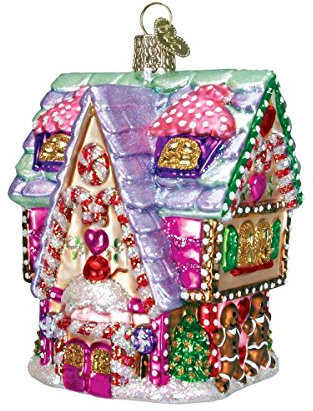 Old World Christmas Cupcake Cottage Glass Blown Ornament for Christmas Tree, Handcrafted Holiday Decoration, Cottage Collection
