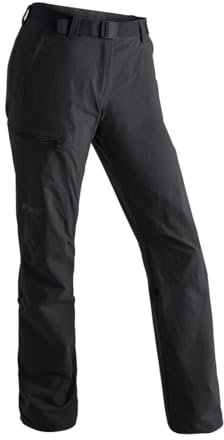 Maier Sports Lulaka, Damen Wanderhose, Wasserabweisende Outdoorhose für Trekking und Hiking, PFC-frei, mSTRETCH pro 4 & Dryprotec, Rollup-Funktion, Schwarz, 22 (W35/L30)
