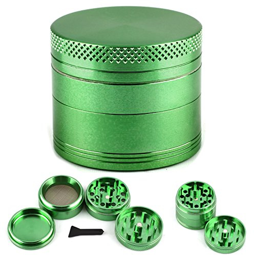 CellDeal Herb Grinder Mill Metal Aluminium Teeth Compact 40mm 4 Part Green