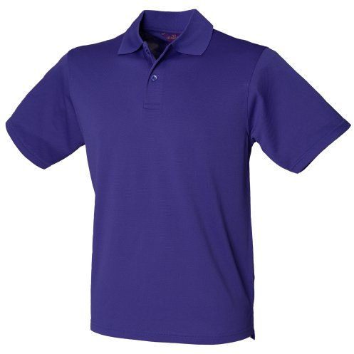 Henbury Mens Coolplus® Pique Polo Shirt (XS) (Bright Purple)
