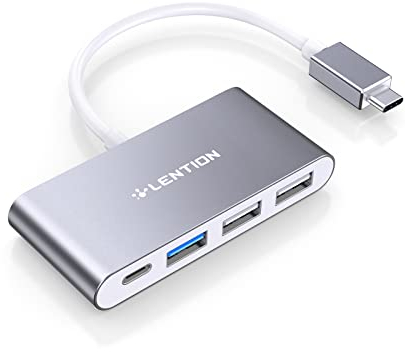 LENTION 4-in-1 USB C Hub mit Typ C 100W Aufladung, USB 3.0 in 5Gbps, USB-C Adapter auf USB, Für 2023-2016 MacBook Pro/Air 13/14/15/16, Neues Mac Air/Surface, ChromeBook