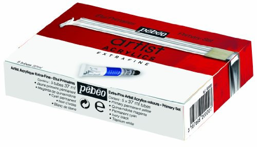 Pébéo 820000 Beaux-Arts Artiste Acrylique Extra Fine Assortiment de 5 Tubes 37 ml