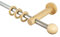 iso-design Gardinenstangen 16 mm aus Metall und Holz Alu/Buche Endstück Kugel, 200 cm