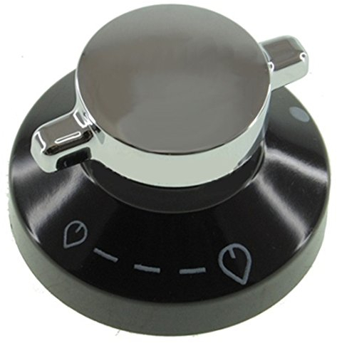 New World 444440036 600SIDLM Genuine Temperature Control Knob for Oven Cooker Grill Hob (Black / Silver)