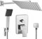 tectake Unterputz Regendusche Duschkopf mit Handbrause Set | Messing verchromt | integrierte Antikalktechnik | Duschkopf: 250 x 250 mm