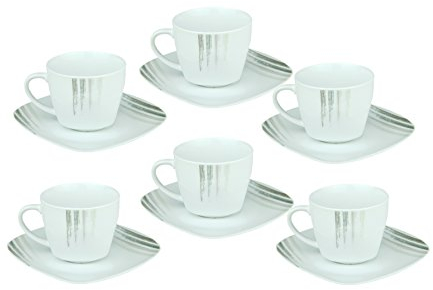 Van Well 6er Set Espressotasse 11cl mit Untertasse 12,3cm Noble