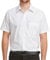 Double TWO Men's Short Sleeve Dress Shirt Easy Care Classic Fit Formal Plain Business Shirt - White, 20in Collar