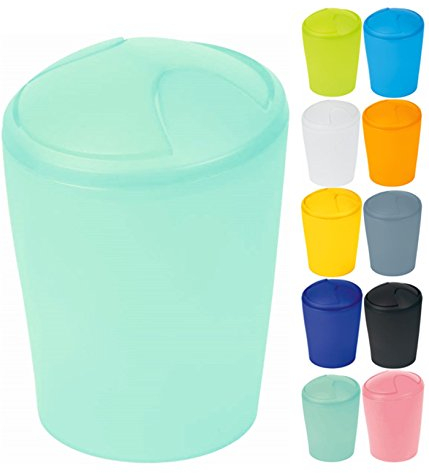 Spirella Kosmetikeimer Move Abfalleimer Schwingdeckeleimer | Kunststoff |5 Liter |Mint Grün