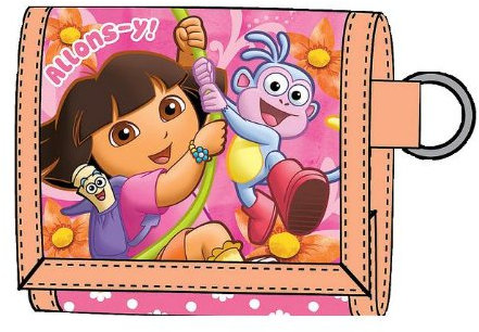 Dora the Explorer - Unisex-Kinder Geldbeutel, Rot, Cartoon-Muster