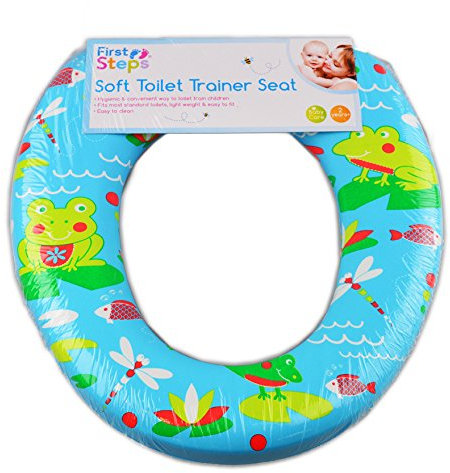 Kids Toilet Seat Soft Trainer Padded Bathroom Easy Clean Frog Design 2 Years+