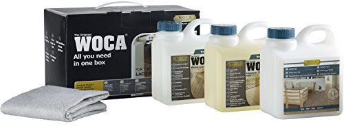 WOCA Master Clean & Care Kit – All-in-One Floor Maintenance Kit for Lacquered, Laminate & Vinyl Floors | Includes Master Cleaner, Master Care, Intensive Wood Cleaner & Accessories – Interior Use