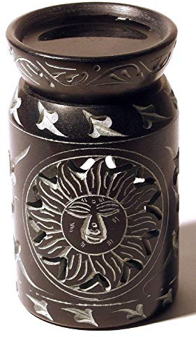 AromalampeZylinder mit Sonne Black Stone 6x10cm