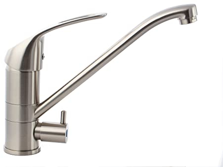 Küche Armatur mit Maschinenanschluss Geräteanschluss Küchenarmatur Einhebelmischer Wasserhahn küche armatur (Langhebel, Nickel-Gebürstet)