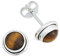 Ohrstecker 925 Silber Tigerauge brauner Stein Edelstein Ohrringe echt Silber Damen Sterling Silber Stecker Geschenk(MOS-048-18)