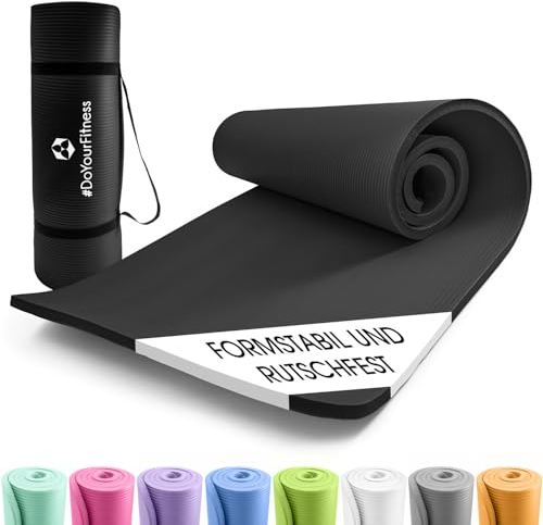 #DoYourFitness x World Fitness | Fitnessmatte Jivan | 183x61x2cm | Phthalatfrei & rutschfest | Gymnastikmatte ideal für Yoga, Pilates, Fitness, Outdoor im Studio & zu Hause | Schwarz