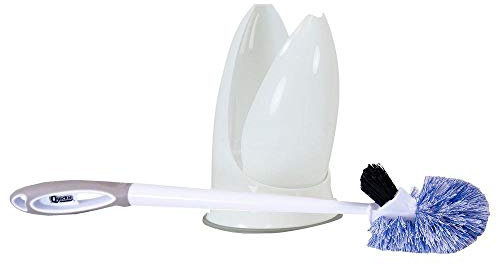 Quickie Toilet Bowl Brush Caddy with Microban for Bathroom, White, Heavy Duty Deep Cleaning, Convenient Storage, Long Handle, Fights Oder-Causing Material (315MB), 1 Count (Pack of 1)
